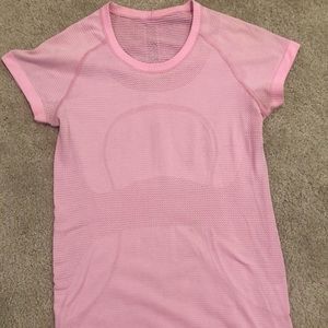 Lululemon Miami Pink Swiftly Tech Short Sleeve size 6 Sonic Pink athletic shirt